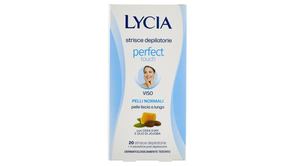 Lycia perfect touch strisce depilatorie Viso Pelli Normali 20 strisce + 4 salviettine