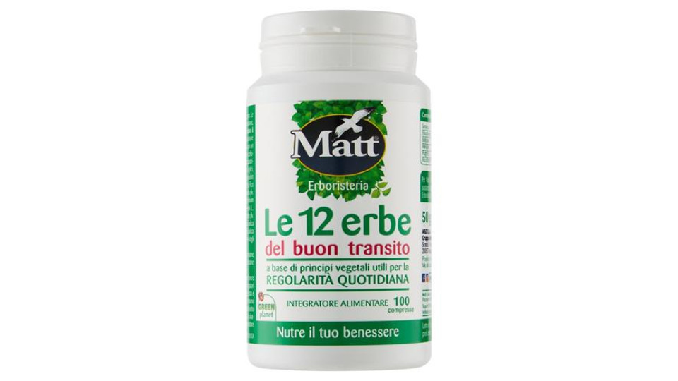 Matt Erboristeria le 12 erbe del buon transito 100 compresse 50 g
