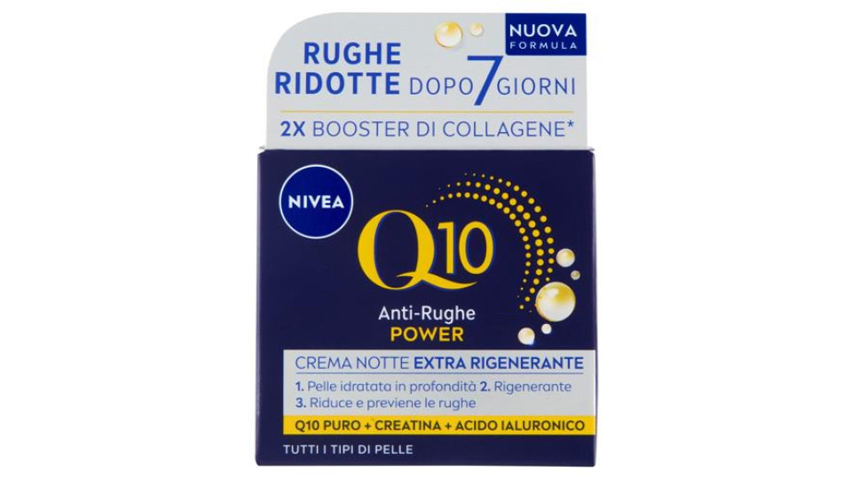 Nivea Q10 Anti-Rughe Power Crema Notte Extra Rigenerante Tutti i Tipi di Pelle 50 ml