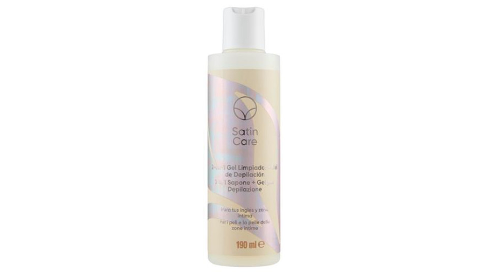 Satin Care 2 in 1 Sapone + Gel per Depilazione per i peli e la pelle delle zone intime 190 ml