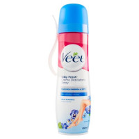 Veet Crema Depilatoria Pelli Sensibili in Spray, Per Corpo Gambe, Ascelle e Zona Bikini, 150 ml