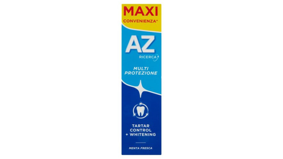 AZ Dentifricio Multi Protezione Tartar Control + Whitening Menta Fresca 75 ml + 10 ml