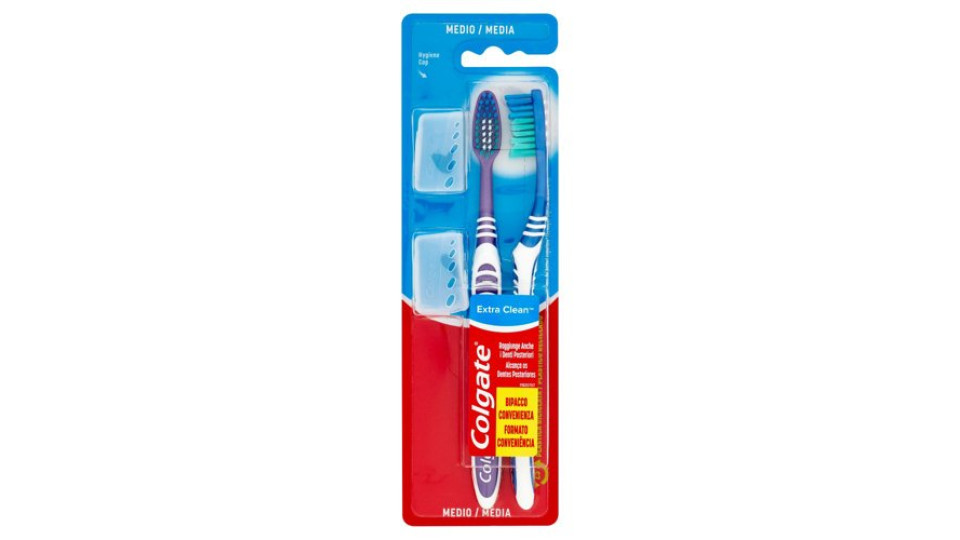Colgate spazzolino Extra Clean, medio, 2 pezzi