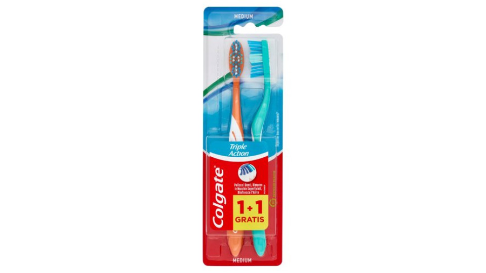 Colgate spazzolino Triple Action, medio, 2 pezzi