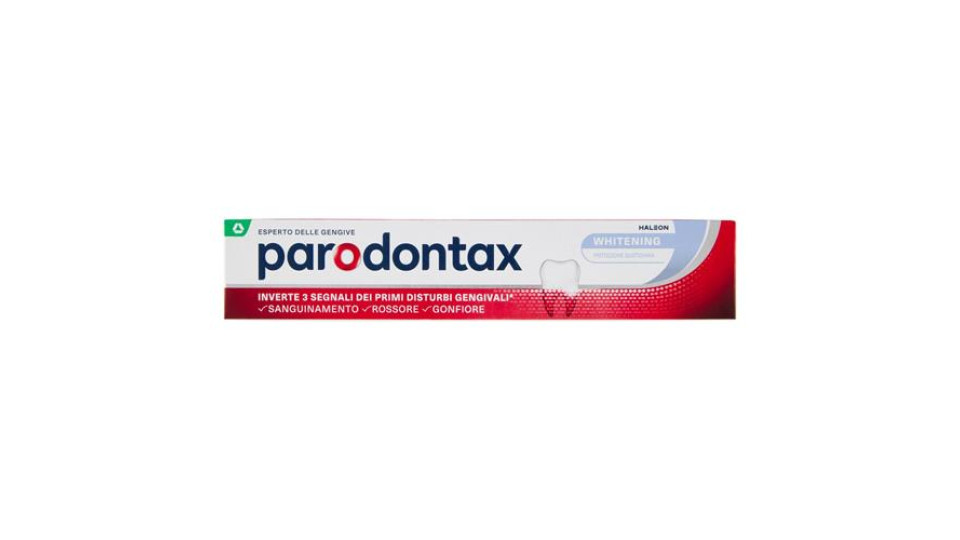 Parodontax whitening dentifricio quotidiano con fluoro per gengive più sane e denti forti 75 ml
