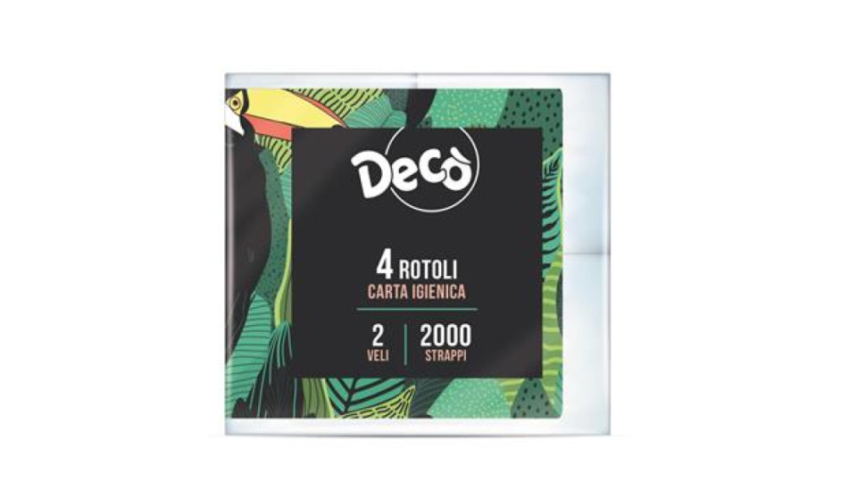 Carta Igienica 4 Rotoli 2 Veli 500 Strappi
