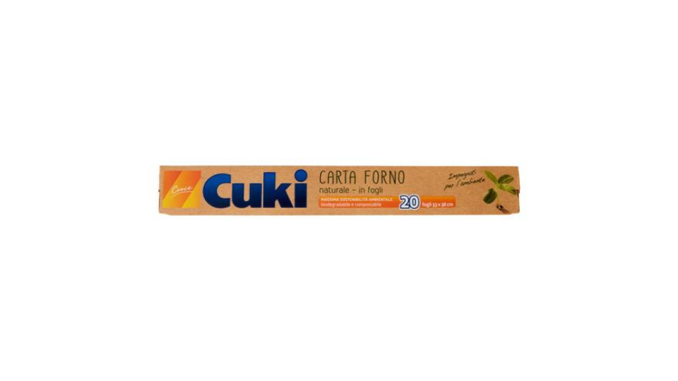 Cuki Cuoce Carta Forno naturale - in fogli 20 fogli 33x38 cm