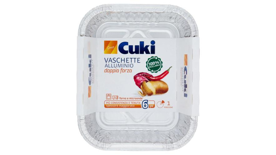 Cuki Cuoce Vaschette Alluminio doppia forza 1 Porzione 6 pz