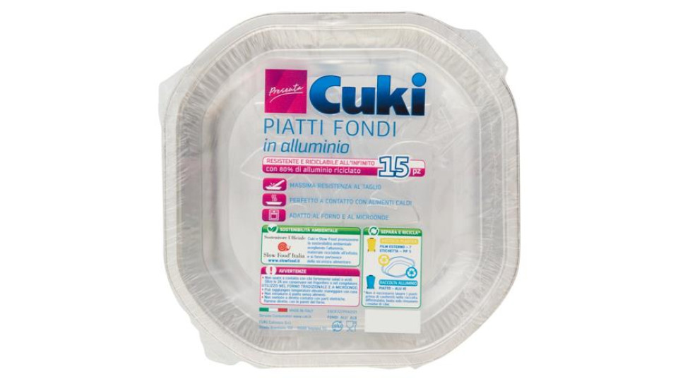 Cuki Presenta Piatti Fondi in alluminio 15 pz