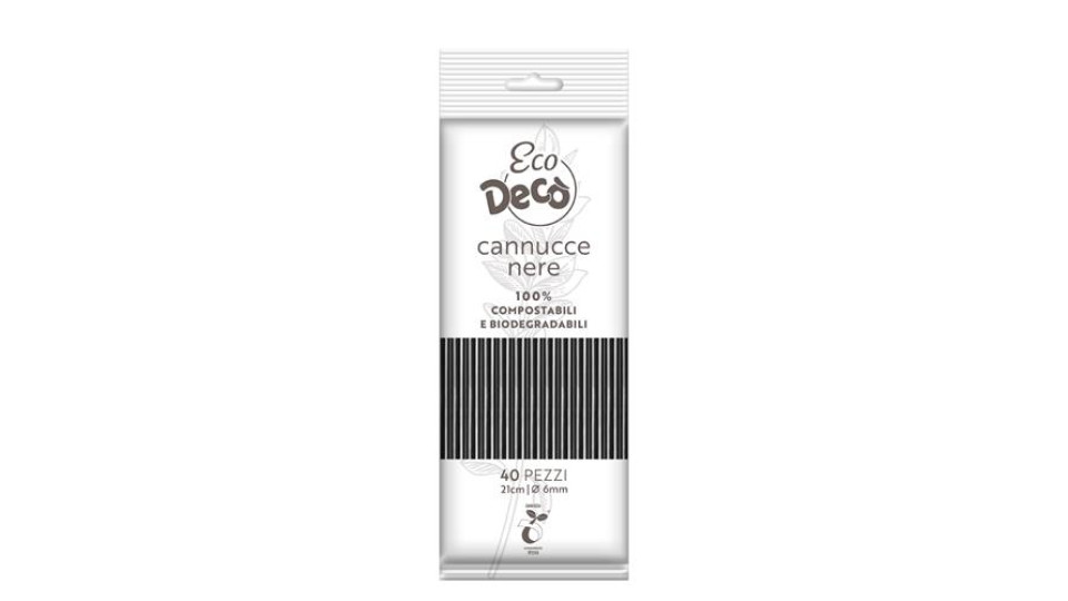DECO CANNUCCE NERE PLAS.40PZ