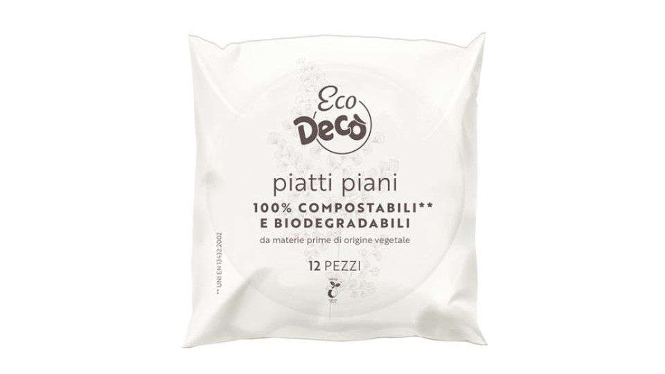 DECO ECO PIATTI PIANI BIA.12P