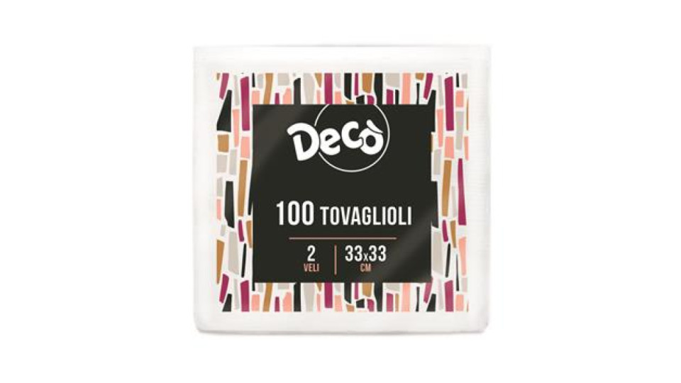 Tovaglioli 2 Veli Cm 33 X 33 Pz 100