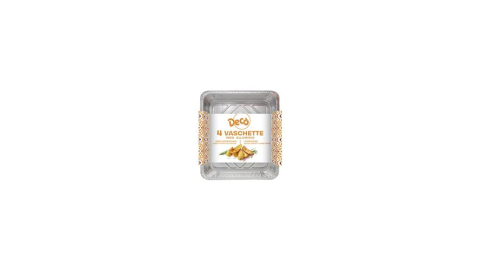 Vaschette Alluminio Con Coperchio 1 Porz. - 4 Pezzi