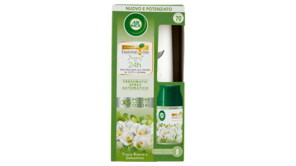 Air Wick Freshmatic Completo Fresia Bianca e Gelsomino Profumatore per ambiente 250 ml