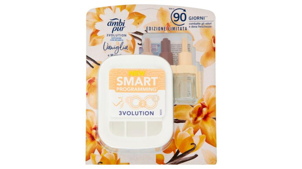 Ambi Pur Profumatore per Ambienti Diffusore Elettrico e Ricarica 3Volution, Vaniglia e Magnolia 20ml
