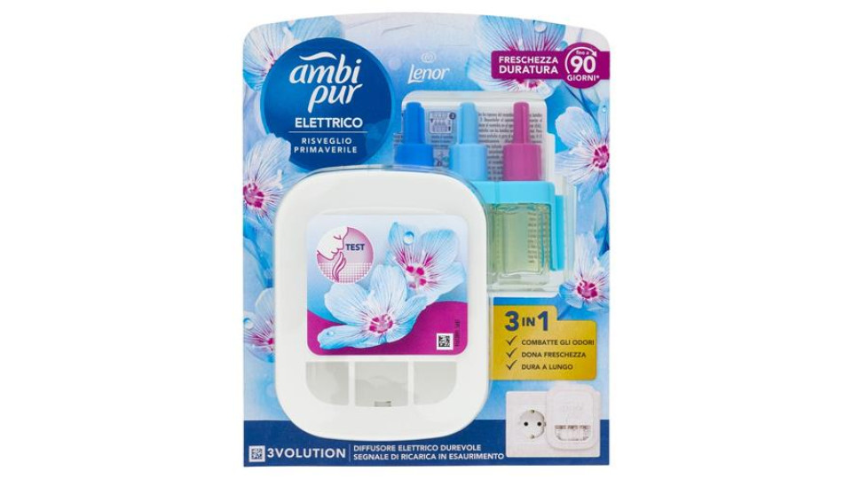 Ambi Pur Profumatore per Ambienti Diffusore Elettrico+Ricarica 3Volution, Risveglio Primaverile 20ml