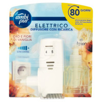 Ambi Pur Profumatore per Ambienti Elettrico Starter Kit, Lenor Oro e Fiori Vaniglia, 20 ml