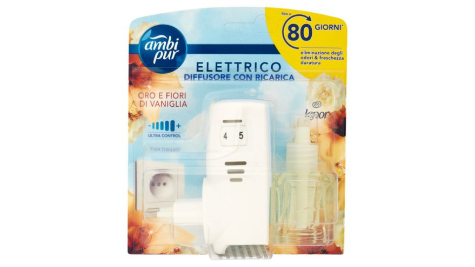 Ambi Pur Profumatore per Ambienti Elettrico Starter Kit, Lenor Oro e Fiori Vaniglia, 20 ml