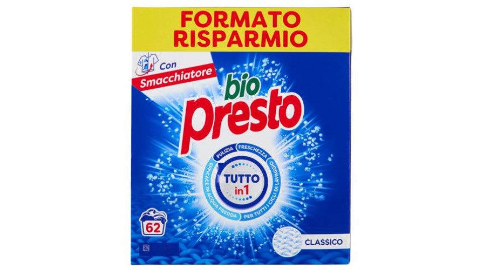 BIO PRESTO Polvere Classico 62 Lavaggi 3,100 kg