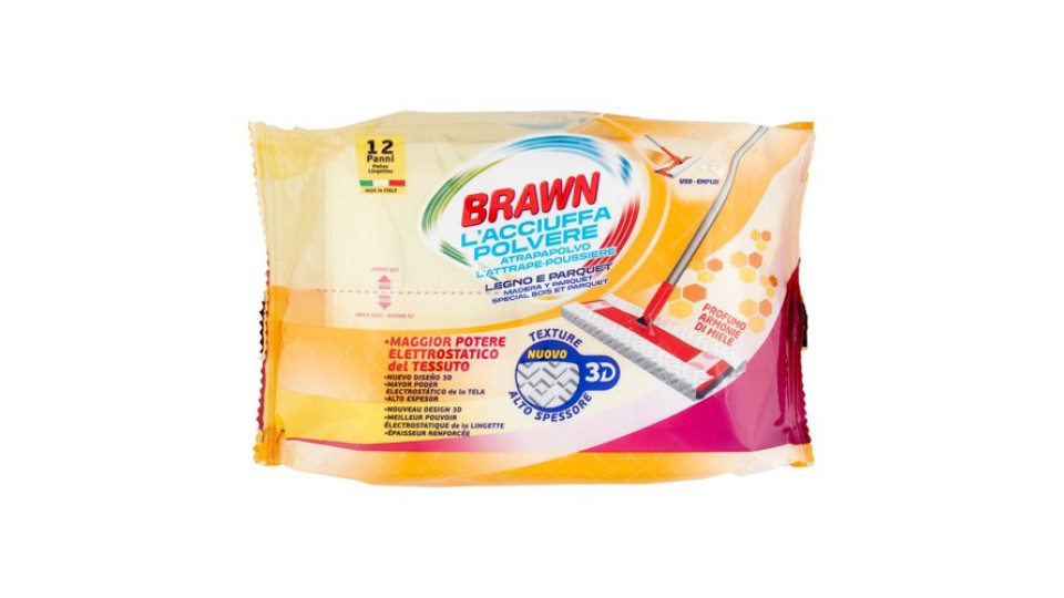 Brawn l'Acciuffa Polvere Legno e Parquet Panni 12 pz