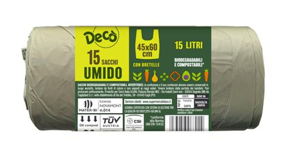 DECO SAC.45X60 BIODEG.VER.15PZ
