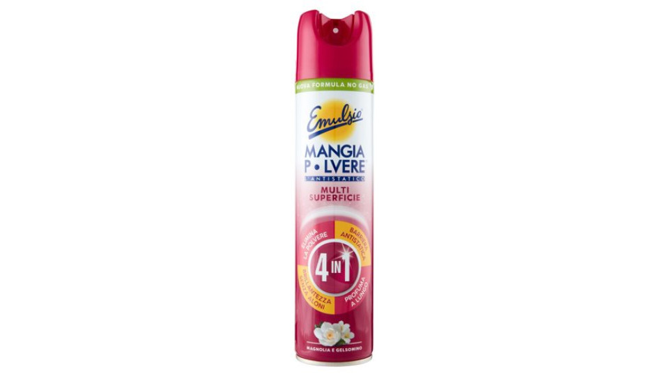 Emulsio Mangia Polvere l'Antistatico Multi Superficie 4 in 1 Magnolia e Gelsomino 300 ml