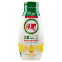 Fairy Gel Lavastoviglie Platinum Extra Brillantezza, Detersivo Piatti Limone 28 Lavaggi 504ml