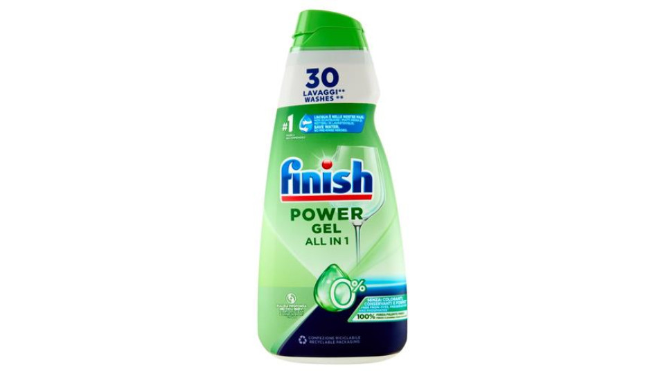 Finish Power Gel 0% gel lavastoviglie 30 lavaggi 600 ml