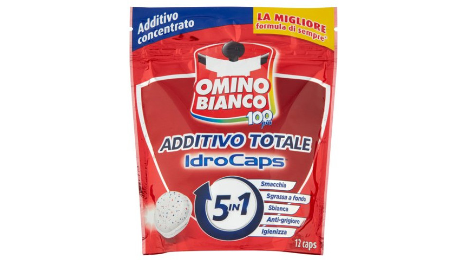 Omino Bianco 100 Più Additivo Totale IdroCaps 5in1 12 caps 240 g