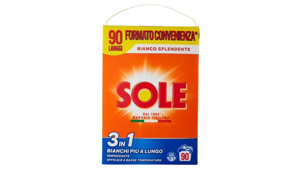 Sole Bianco Splendente Polvere lavatrice 90 misurini 4,5 kg