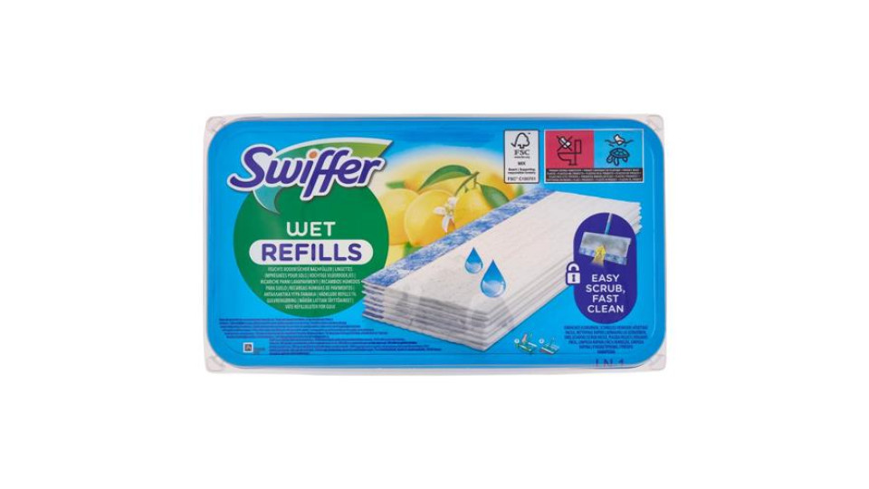 Swiffer Wet Panni Umidi Lavapavimenti Citrus Fresh - Ricarica 24 Salviette
