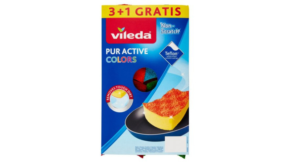 Vileda Pur Active Ondattiva Colors 4 pz