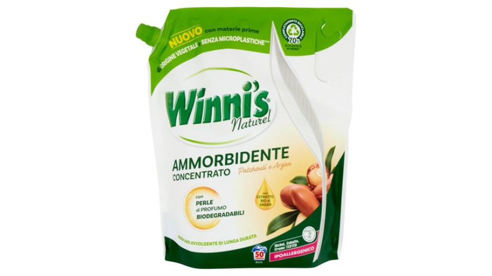 Winni's Naturel Ammorbidente Concentrato Patchouli e Argan pouch 50 Lavaggi 1,25 l