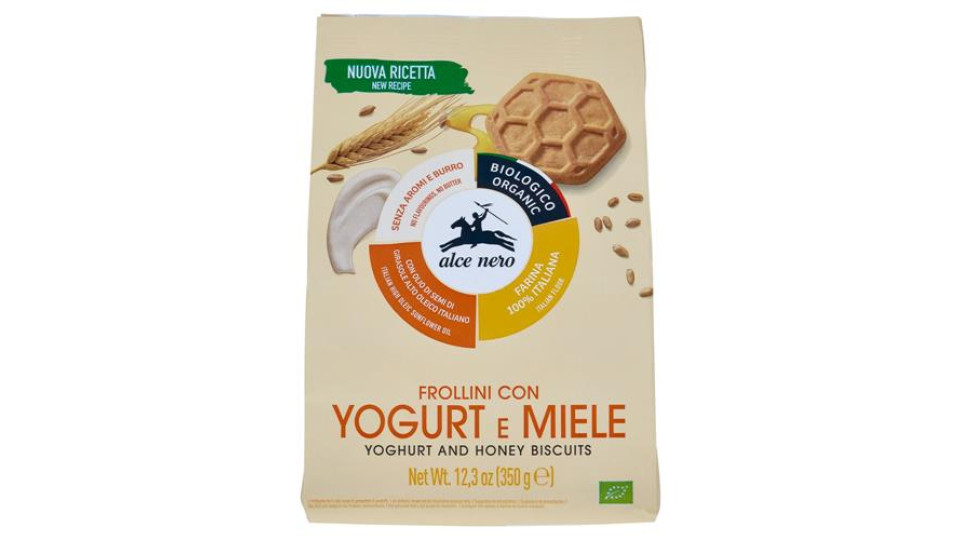 alce nero Frollini Yogurt e Miele 350 g