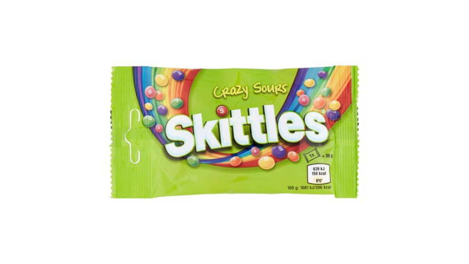 Skittles Crazy Sours Caramelle alla Frutta dal gusto aspro 38 g