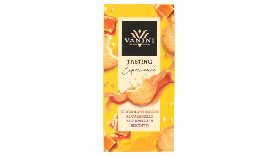 Vanini Tasting Experience Cioccolato Bianco al Caramello e Granella di Biscotto 75 g