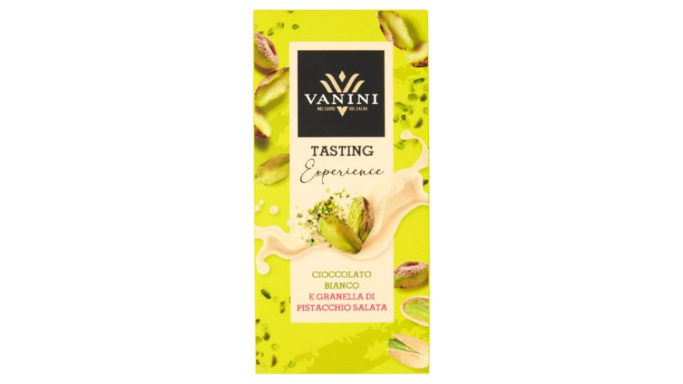 Vanini Tasting Experience Cioccolato Bianco e Granella di Pistacchio Salata 75 g