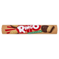 Ringo Nocciola, Biscotti Farciti con Crema Nocciola e Cioccolato, Snack merenda Tubo 165g