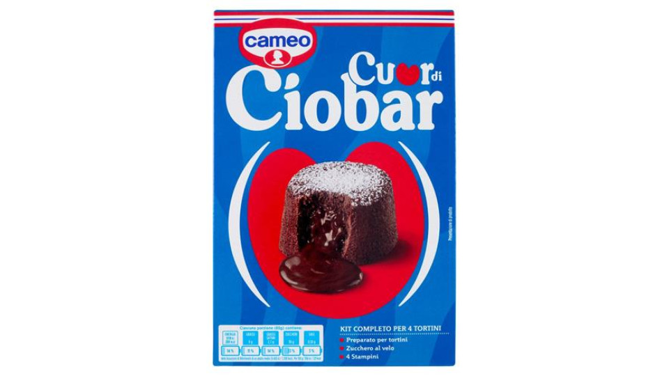 cameo Cuor di Ciobar Kit Completo per 4 Tortini 233 g