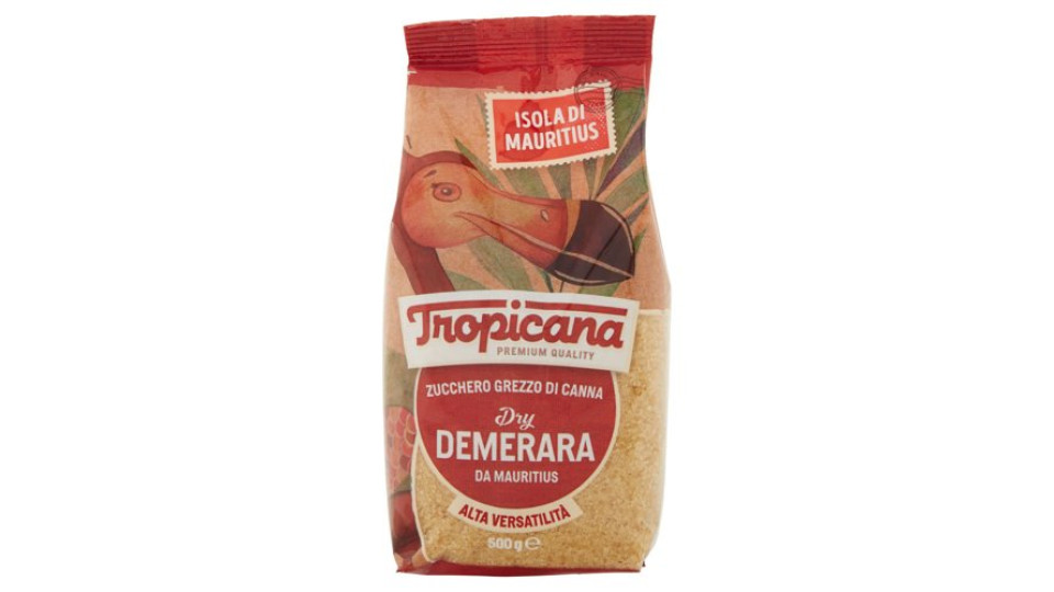 Tropicana Zucchero Grezzo di Canna Dry Demerara da Mauritius 500 g