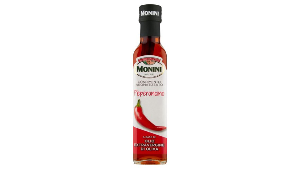 Monini Condimento a Base di Olio Extra Vergine di Oliva Aromatizzato Aglio e Peperoncino