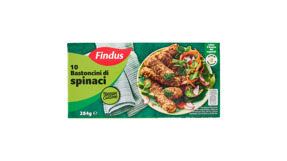 Findus Green Cuisine 10 Bastoncini Vegetali di Spinaci 284g