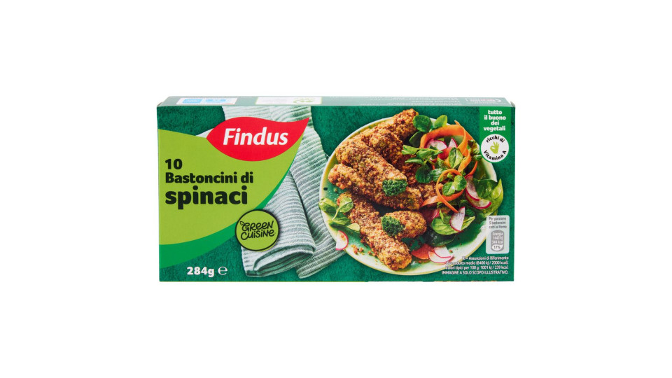 Findus Green Cuisine 10 Bastoncini Vegetali di Spinaci 284g