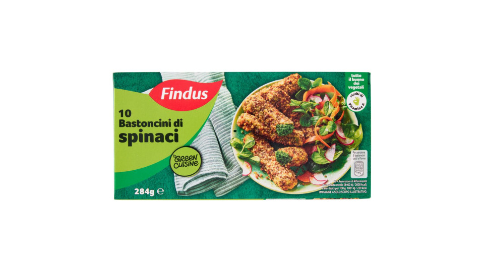 Findus Green Cuisine 10 Bastoncini Vegetali di Spinaci 284g