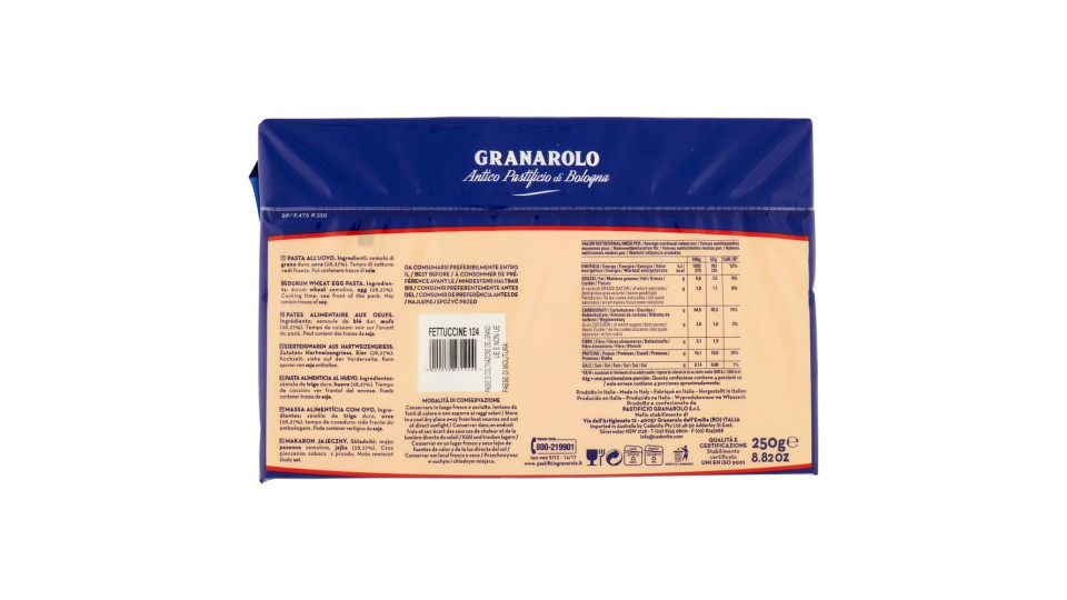 PASTA UOVO FETTUCCINE N.124 GRANAROLO