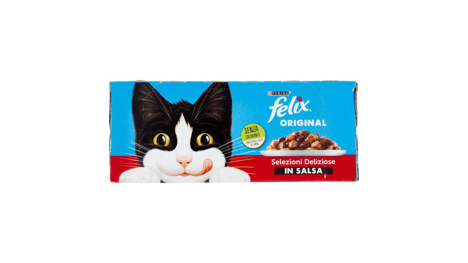 FELIX ORIGINAL BOCCONCINI PER GATTI IN SALSA CON CONIGLIO, POLLO, ANATRA E TACCHINO 10X85 G