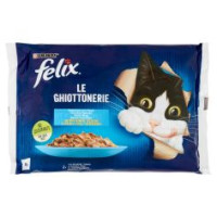 FELIX LE GHIOTTONERIE CIBO UMIDO PER GATTI CON SALMONE E TONNO 4X85 G