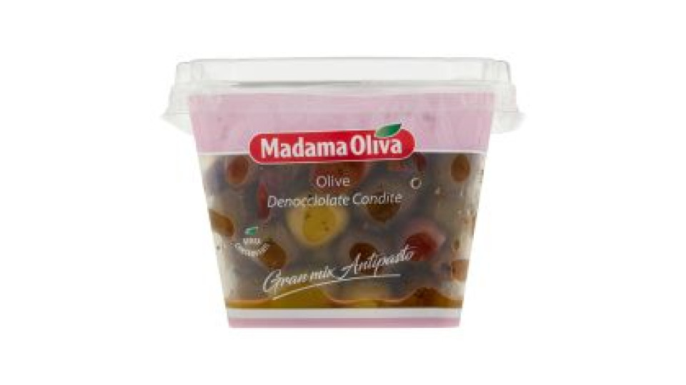Madama Oliva Gran mix Aperitivo Olive Denocciolate con Peperoni 220 g