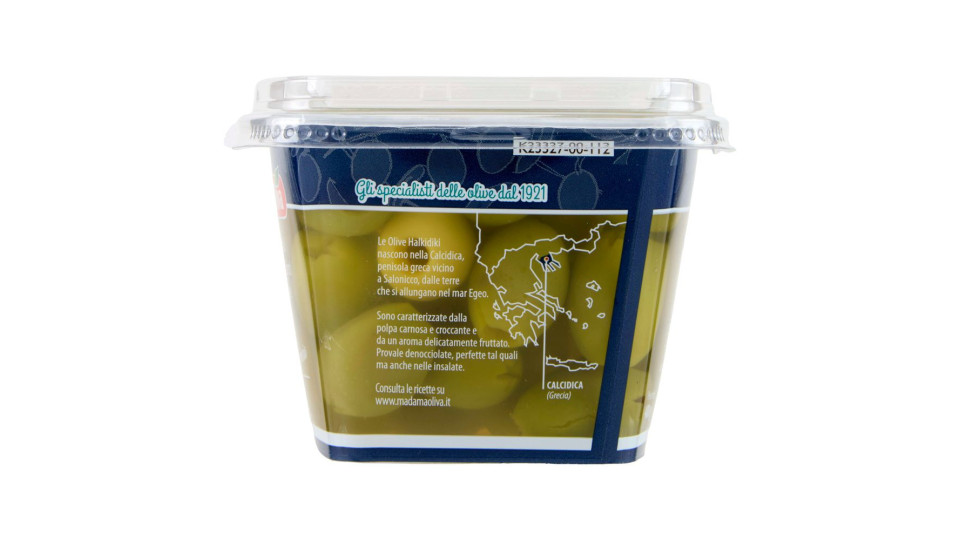 Madama Oliva il Frutto di Grecia Olive Halkidiki Verdi Dolci Giganti Denocciolate 480 g