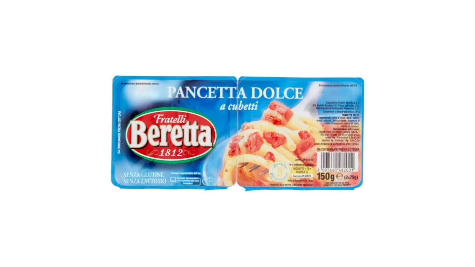 Fratelli Beretta Pancetta Dolce a cubetti 2 x 75 g